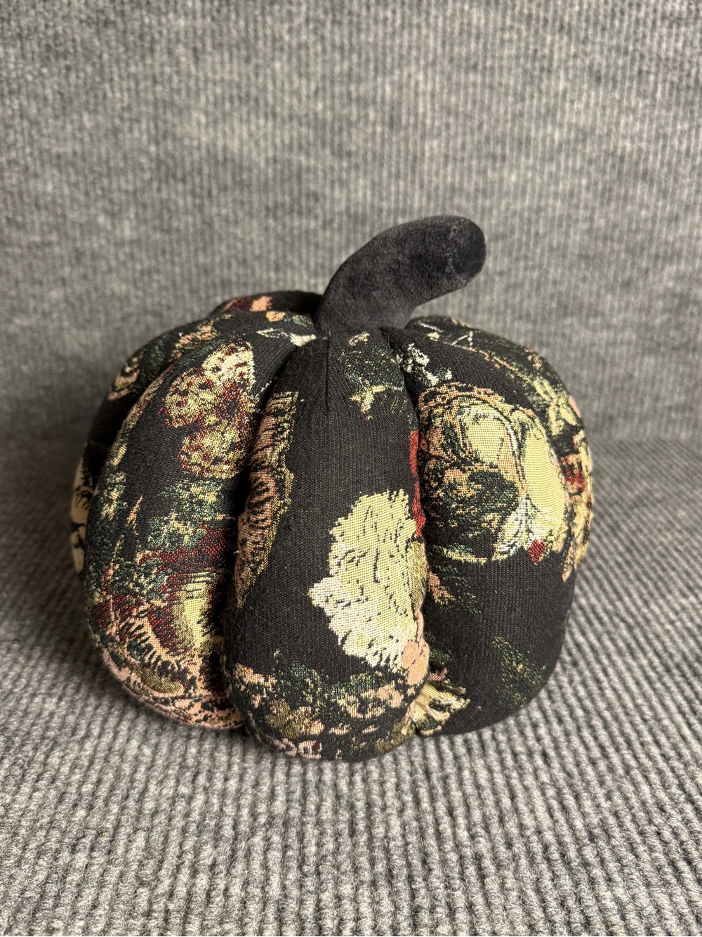 Threshold Dark Moody Floral Tapestry Pumpkin Shaped Pillow